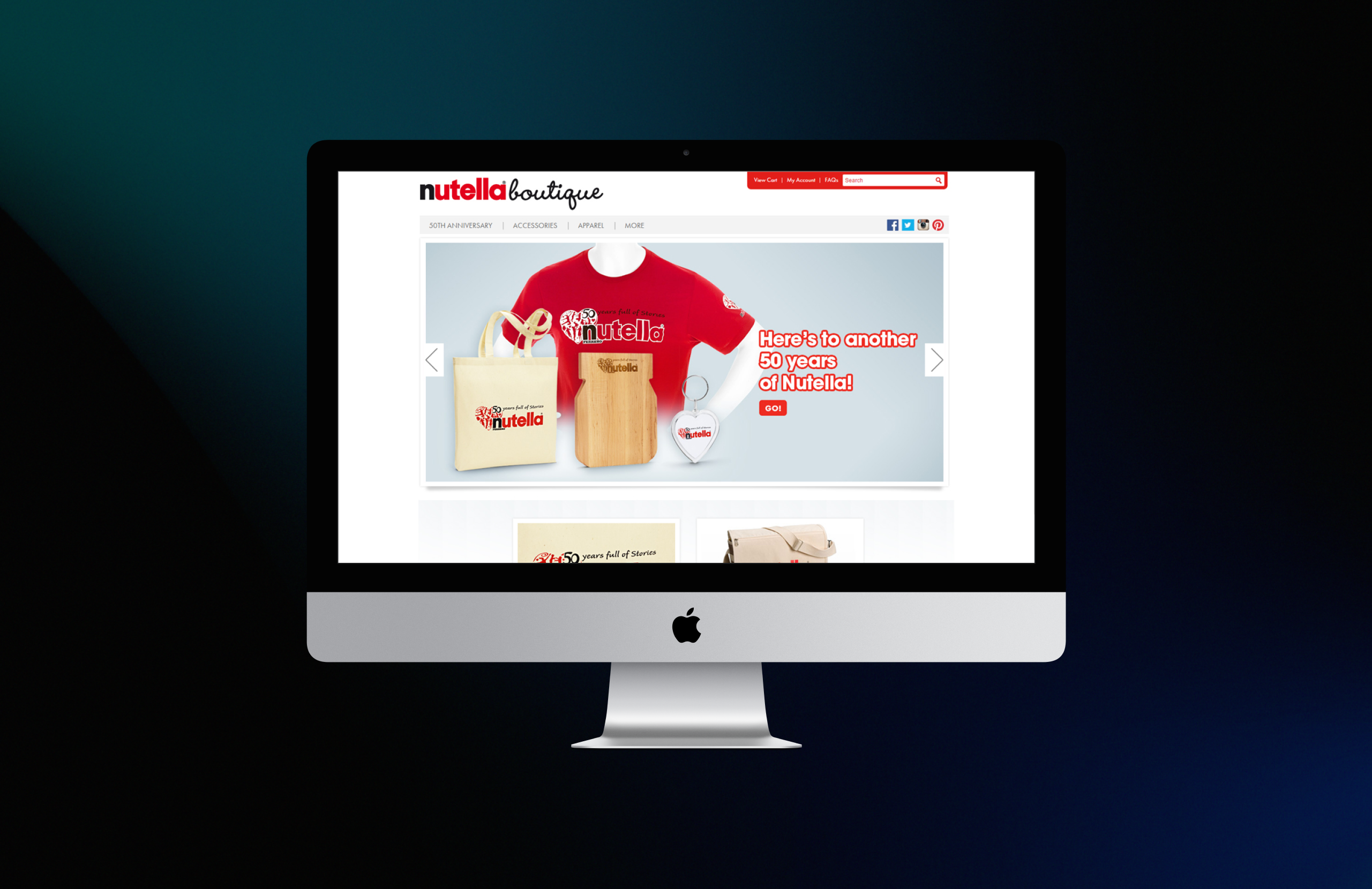 Nutella Boutique home page.